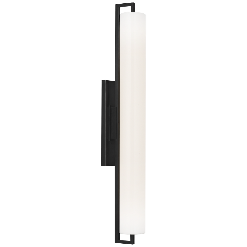 Bowen 28" Linear Bath Sconce | Bronze | White Glass Shade