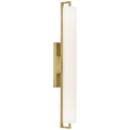 Bowen 28" Linear Bath Sconce | Hand-Rubbed Antique Brass | White Glass Shade
