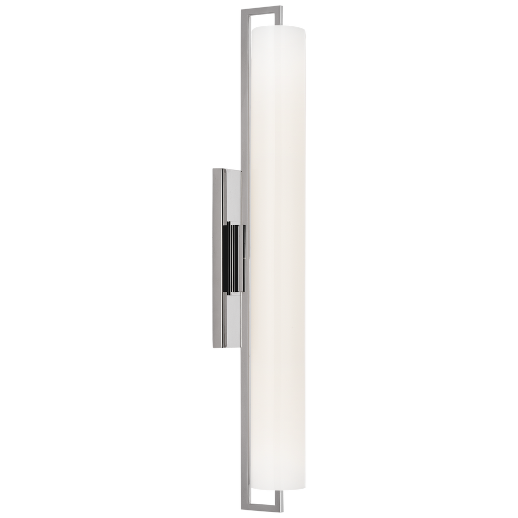 Bowen 28" Linear Bath Sconce | Polished Nickel | White Glass Shade