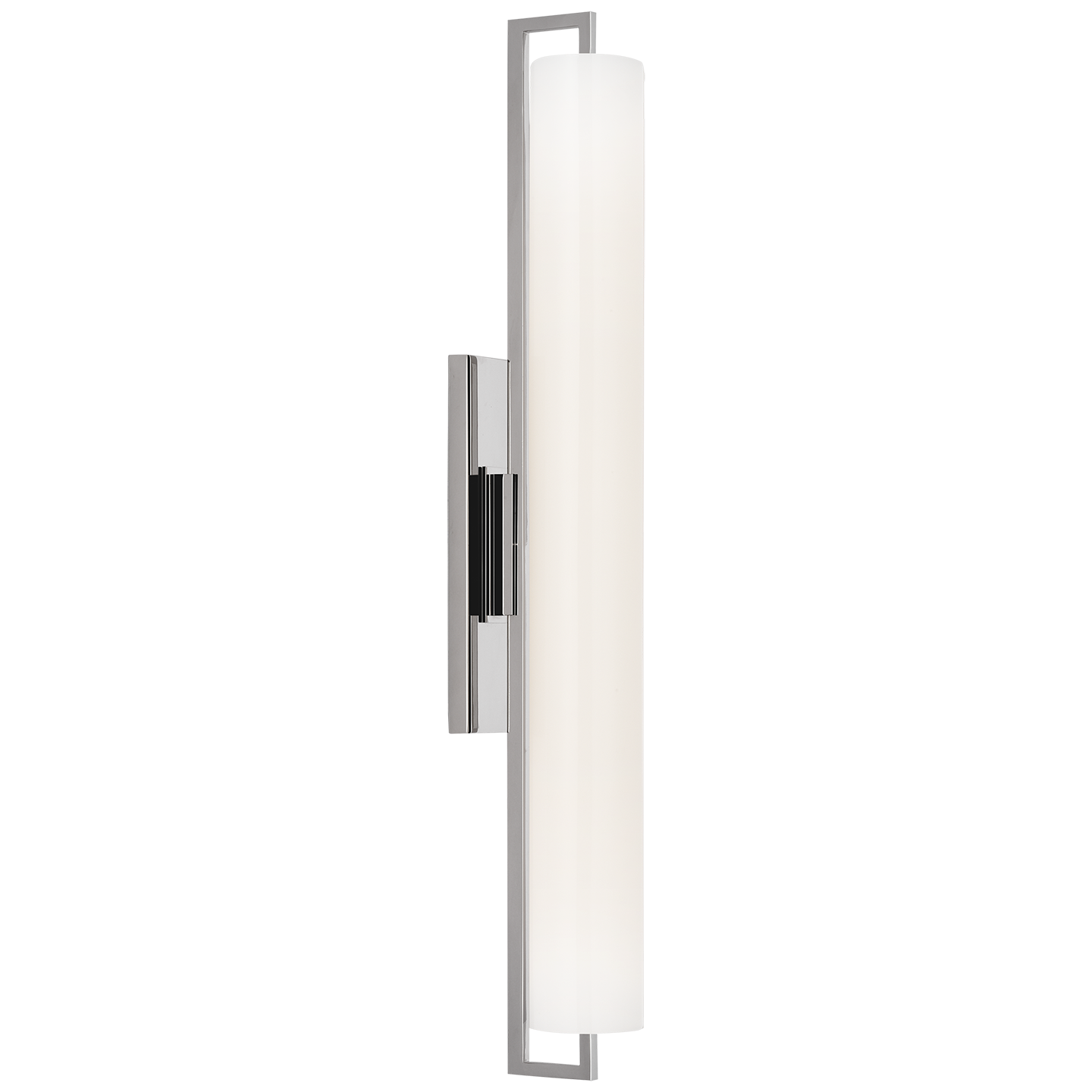 Bowen 28" Linear Bath Sconce | Polished Nickel | White Glass Shade