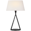 Cesta 28" Sculpted Table Lamp | Aged Iron | Linen Shade
