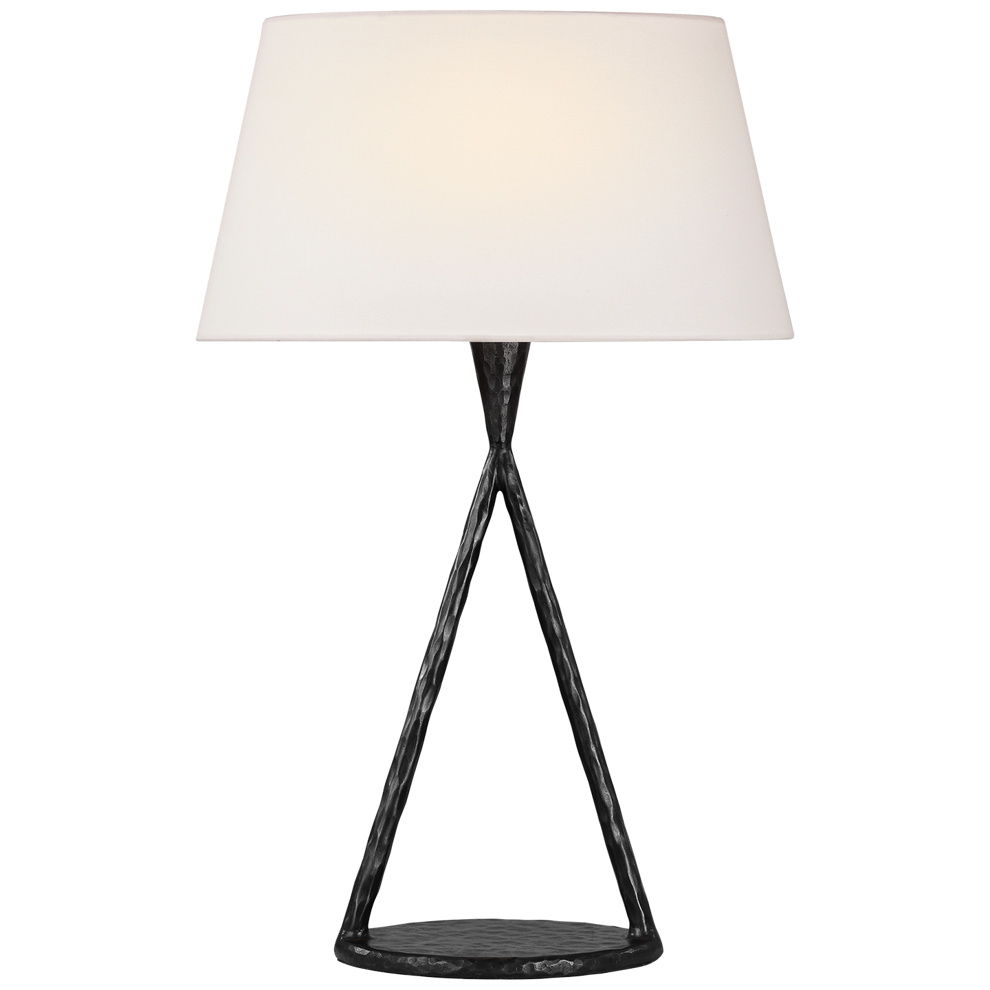 Cesta 28" Sculpted Table Lamp | Aged Iron | Linen Shade