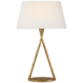 Cesta 28" Sculpted Table Lamp | Gilded Iron | Linen Shade