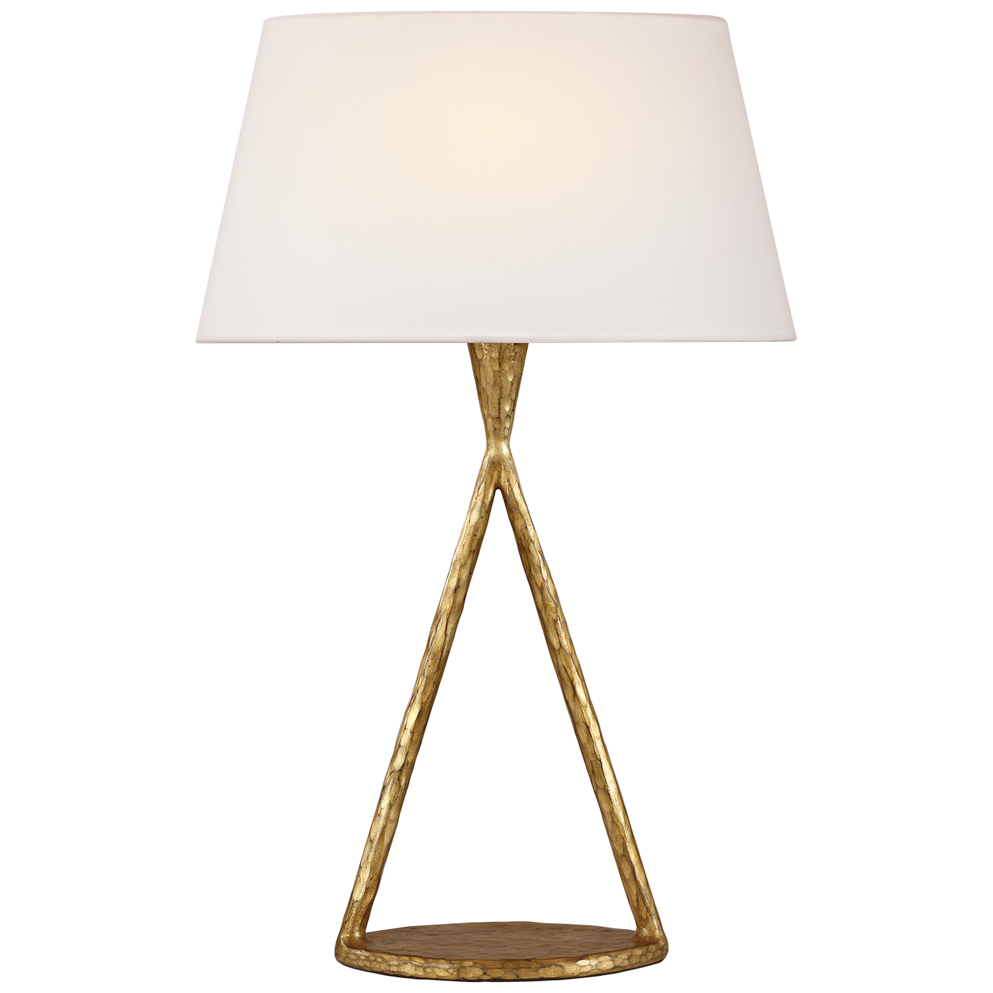 Cesta 28" Sculpted Table Lamp | Gilded Iron | Linen Shade
