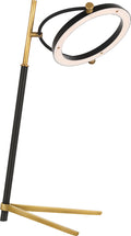 Mistral Medium Ring Lamp | Hand-Rubbed Antique Brass and Matte Black
