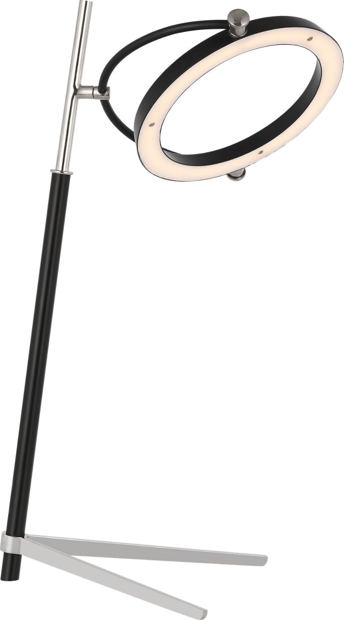 Mistral Medium Ring Lamp | Polished Nickel and Matte Black