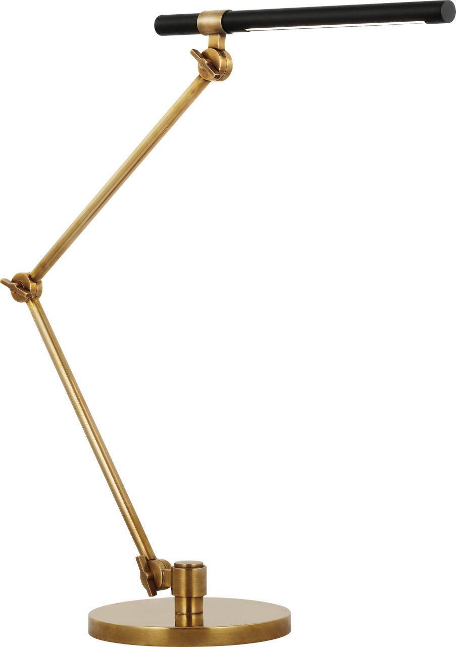 Heron Large Desk Lamp | Hand-Rubbed Antique Brass and Matte Black