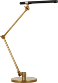Heron Large Desk Lamp | Hand-Rubbed Antique Brass and Matte Black