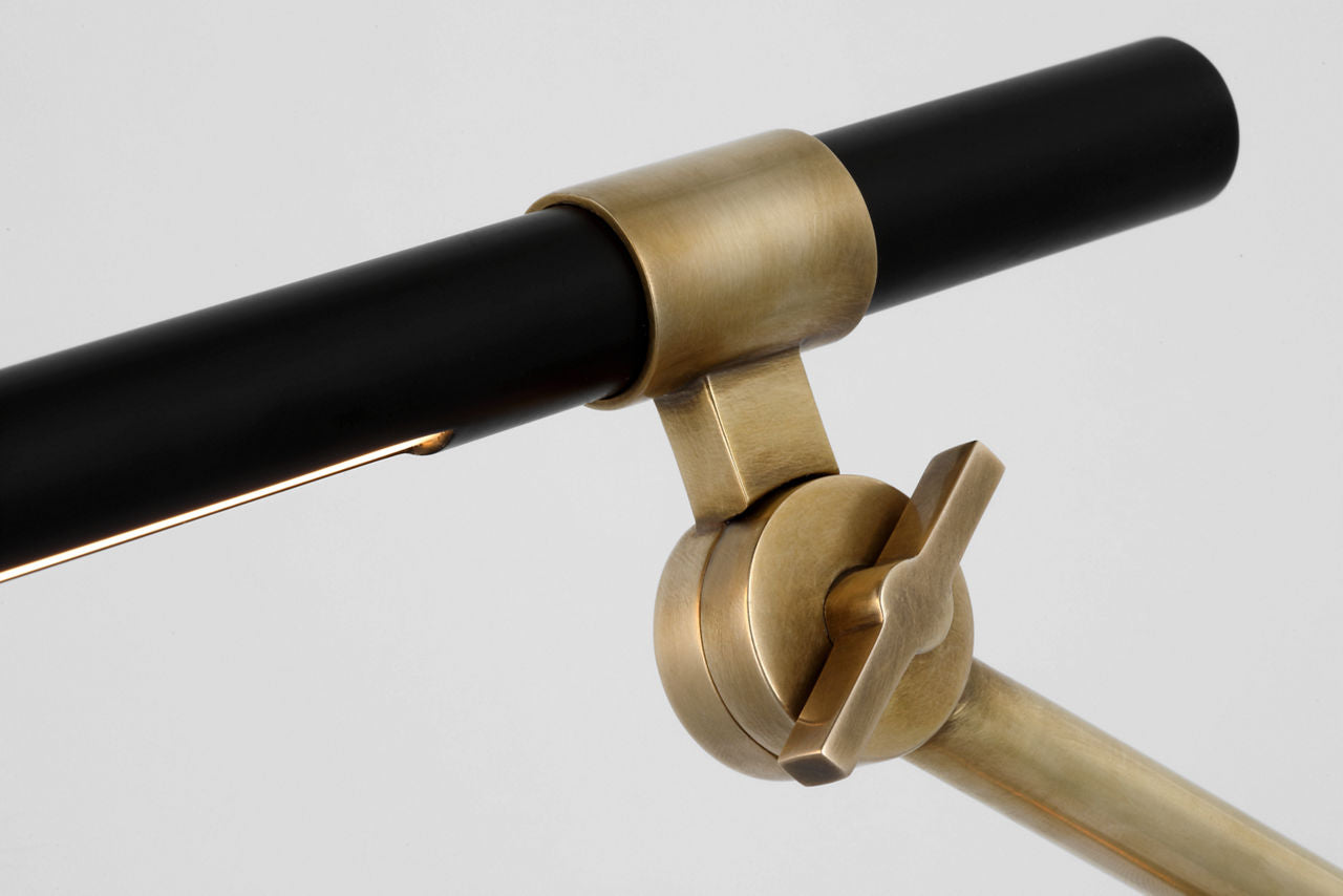 Heron Large Desk Lamp | Hand-Rubbed Antique Brass and Matte Black