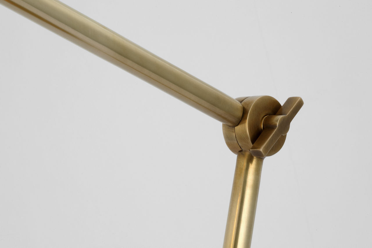 Heron Large Desk Lamp | Hand-Rubbed Antique Brass and Matte Black