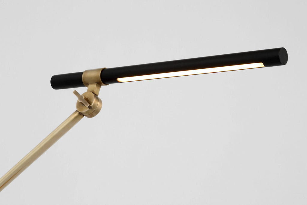 Heron Large Desk Lamp | Hand-Rubbed Antique Brass and Matte Black