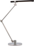 Heron Large Desk Lamp | Polished Nickel and Matte Black