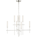 Fay 32" Chandelier | Polished Nickel | Frosted Glass