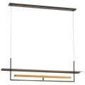 Tristan 54" Reflector Linear Chandelier | Bronze and Hand-Rubbed Antique Brass
