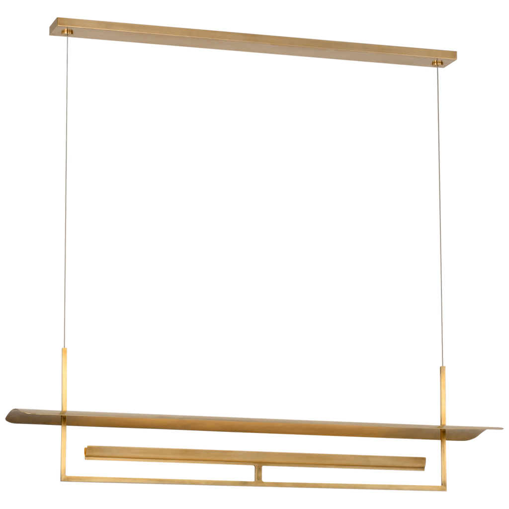 Tristan 54" Reflector Linear Chandelier | Hand-Rubbed Antique Brass