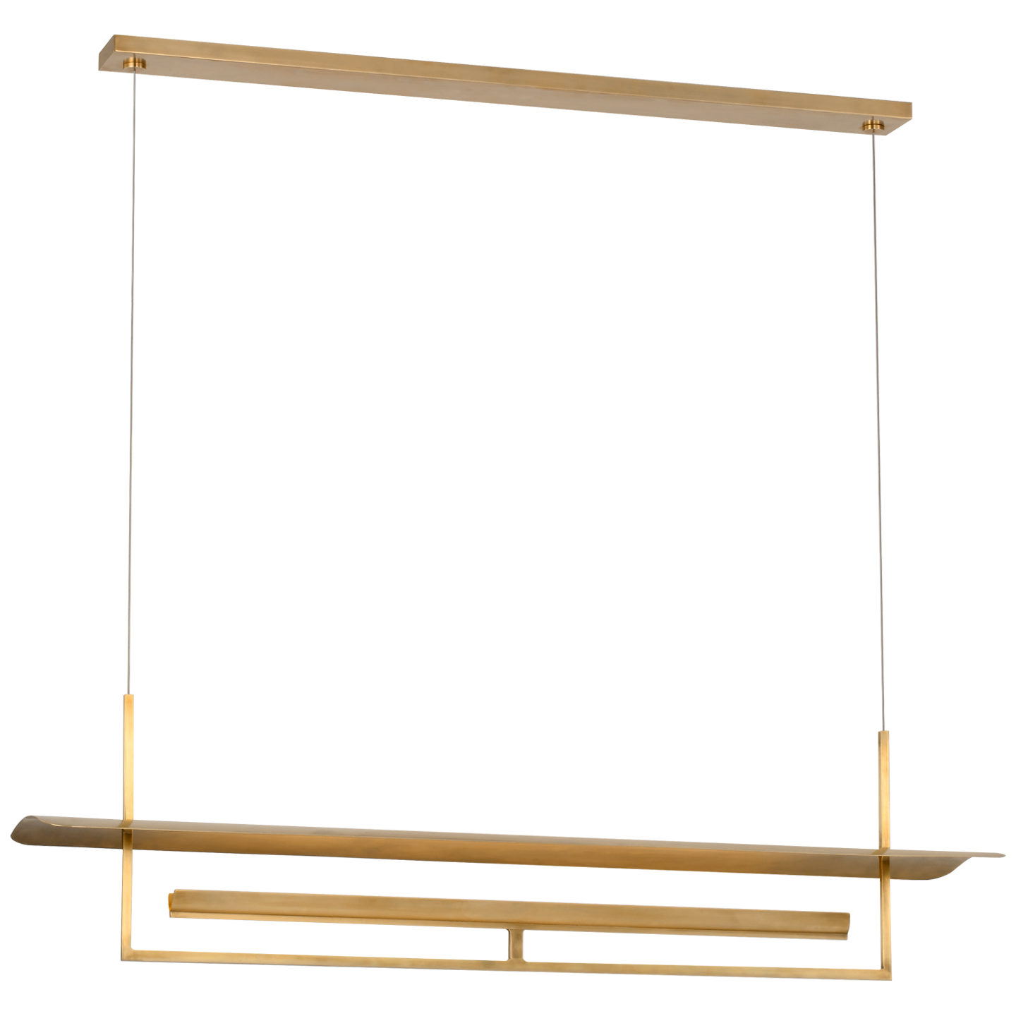 Tristan 54" Reflector Linear Chandelier | Hand-Rubbed Antique Brass