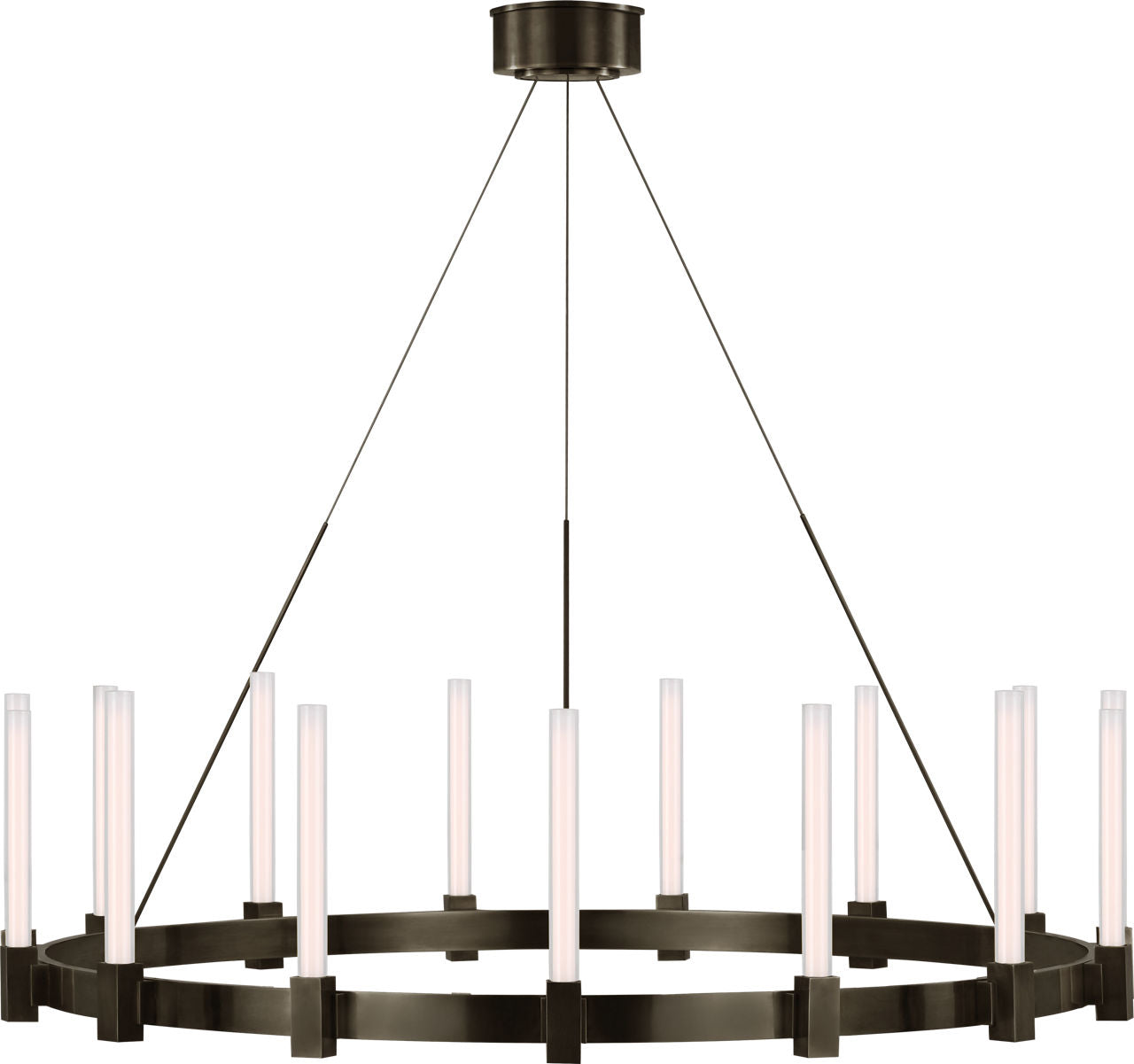 Mafra XL Chandelier | Bronze | White Glass