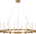 Mafra XL Chandelier | Hand-Rubbed Antique Brass | White Glass