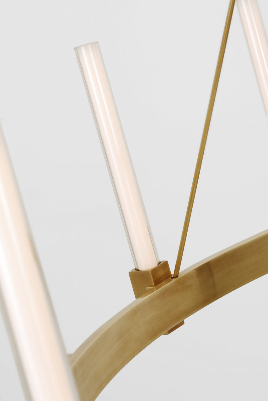 Mafra XL Chandelier | Hand-Rubbed Antique Brass | White Glass