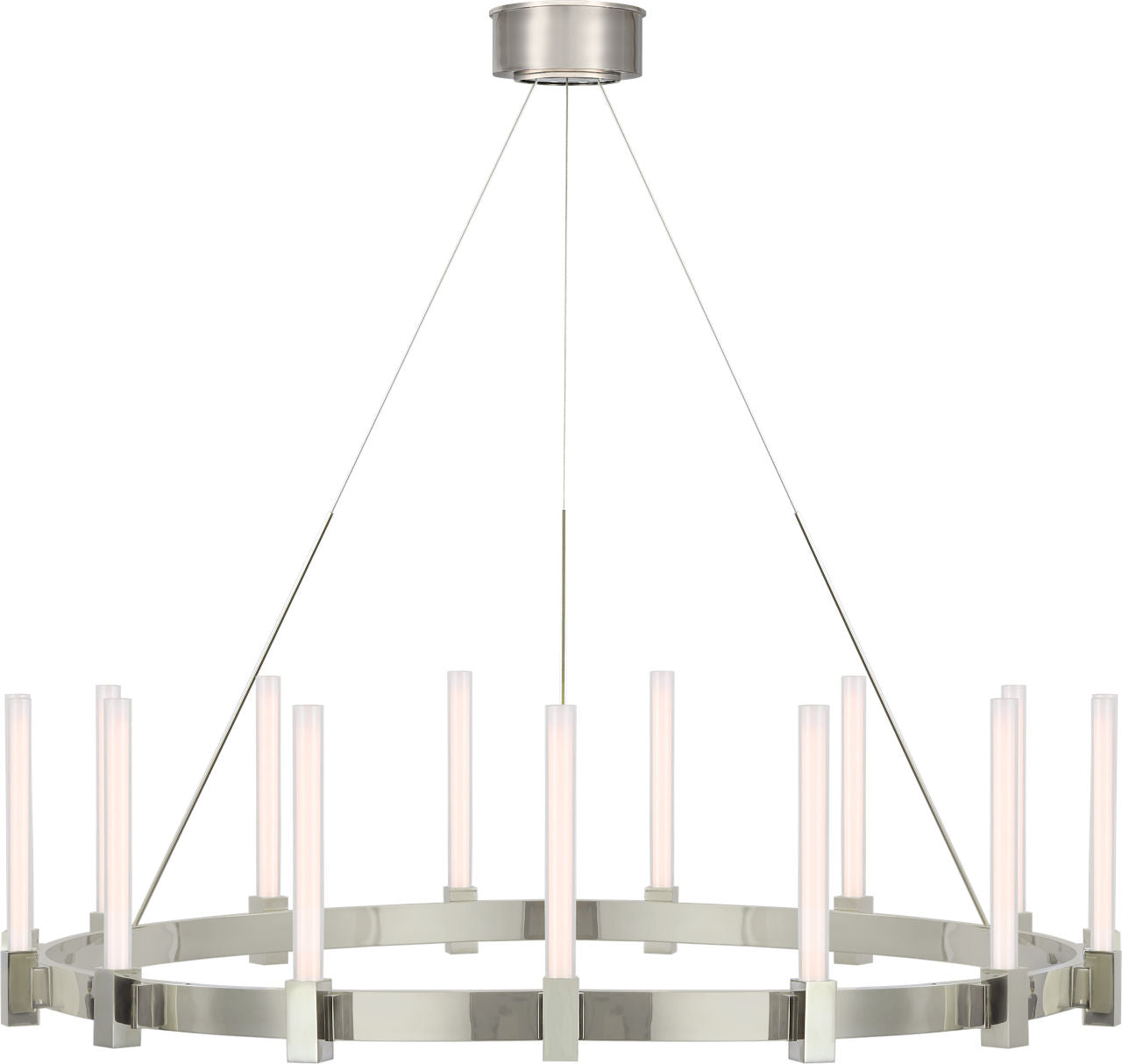 Mafra XL Chandelier | Polished Nickel | White Glass