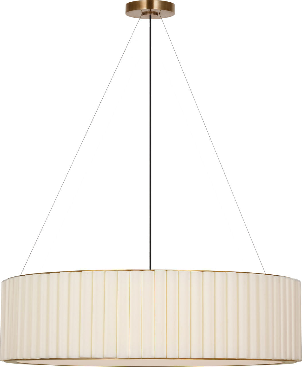 Palati Extra Large Hanging Shade | Hand-Rubbed Antique Brass | Linen Shade