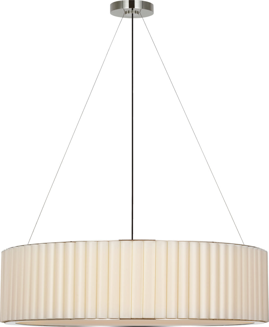 Palati Extra Large Hanging Shade | Polished Nickel | Linen Shade