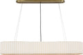 Palati Large Linear Chandelier | Hand-Rubbed Antique Brass | Linen Shade