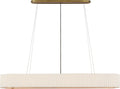 Palati Extra Large Linear Chandelier | Hand-Rubbed Antique Brass | Linen Shade