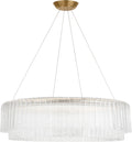 Maderno 36" Chandelier | Hand-Rubbed Antique Brass | Clear Glass