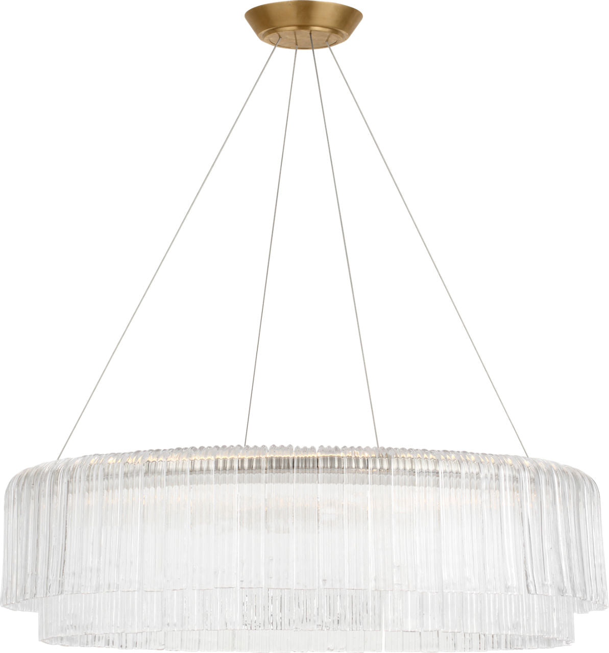 Maderno 36" Chandelier | Hand-Rubbed Antique Brass | Clear Glass