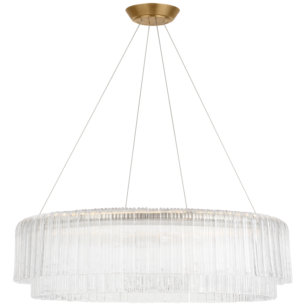 Maderno 36" Chandelier | Hand-Rubbed Antique Brass | Clear Glass