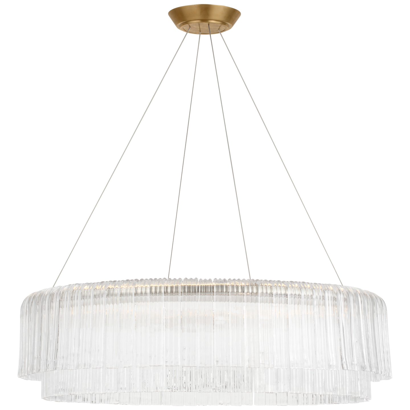 Maderno 36" Chandelier | Hand-Rubbed Antique Brass | Clear Glass