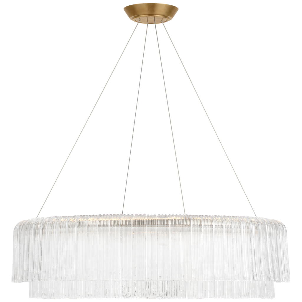 Maderno 36" Chandelier | Hand-Rubbed Antique Brass | Clear Glass