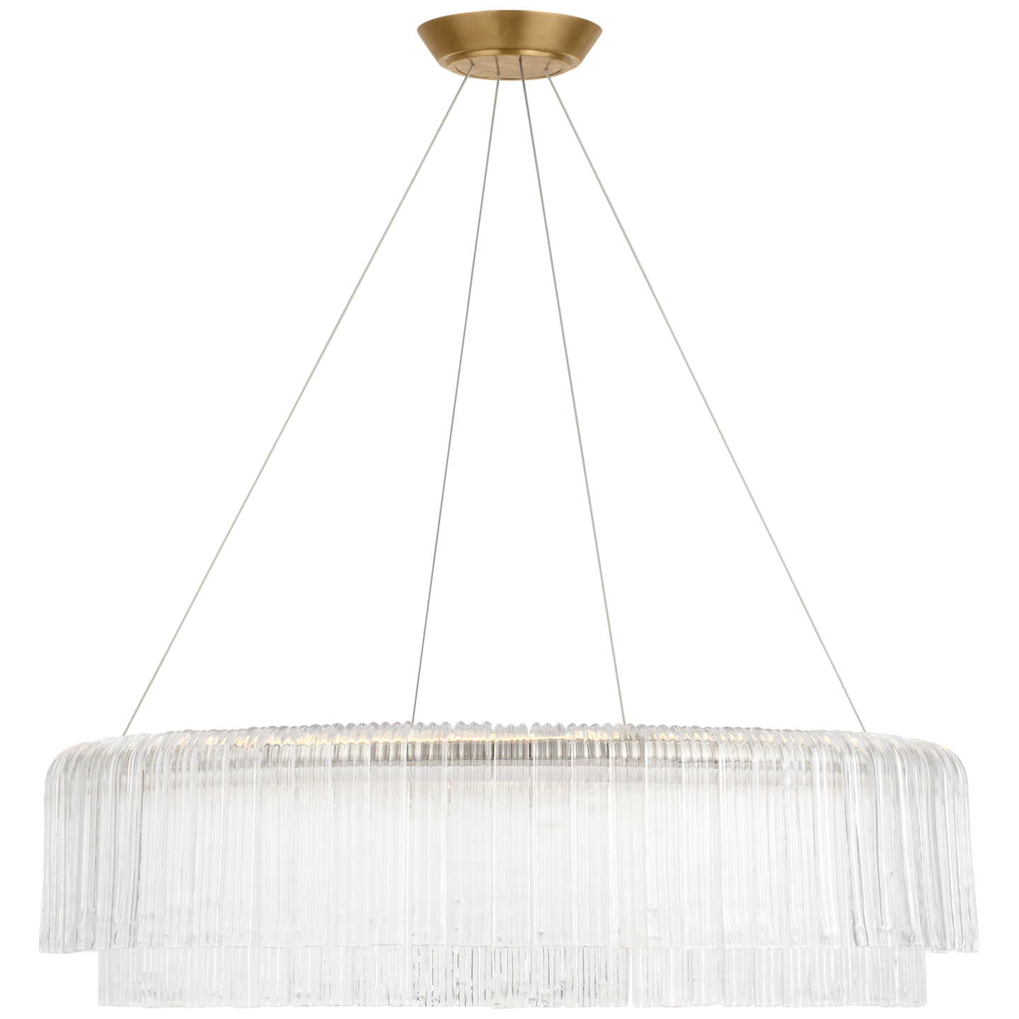 Maderno 36" Chandelier | Hand-Rubbed Antique Brass | Clear Glass