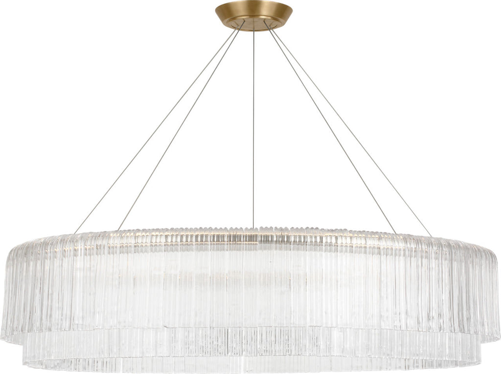 Maderno 48" Chandelier | Hand-Rubbed Antique Brass | Clear Glass