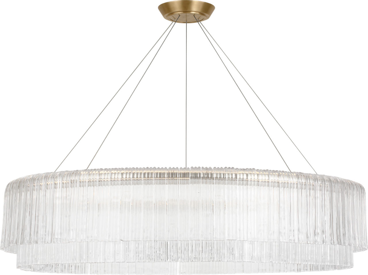 Maderno 48" Chandelier | Hand-Rubbed Antique Brass | Clear Glass