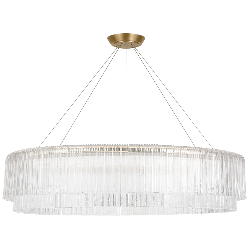 Maderno 48" Chandelier | Hand-Rubbed Antique Brass | Clear Glass