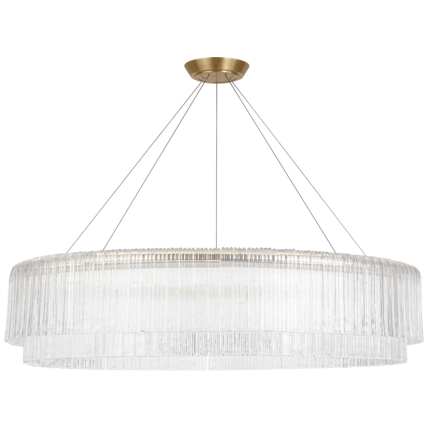 Maderno 48" Chandelier | Hand-Rubbed Antique Brass | Clear Glass