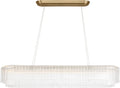 Maderno 55" Linear Chandelier | Hand-Rubbed Antique Brass | Clear Glass