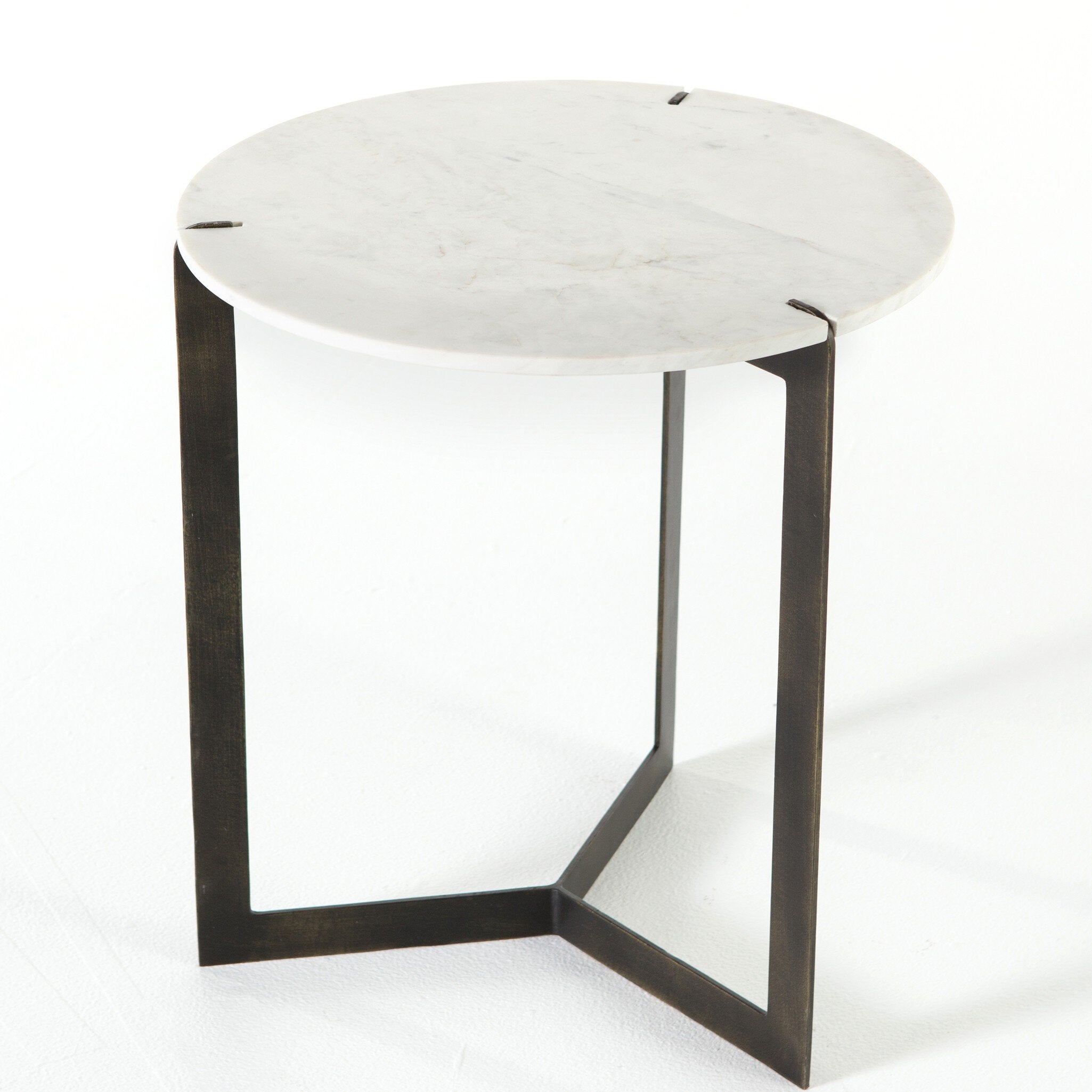 Kiva End Table - Polished White Marble