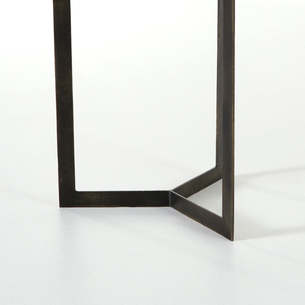 Kiva End Table - Polished White Marble