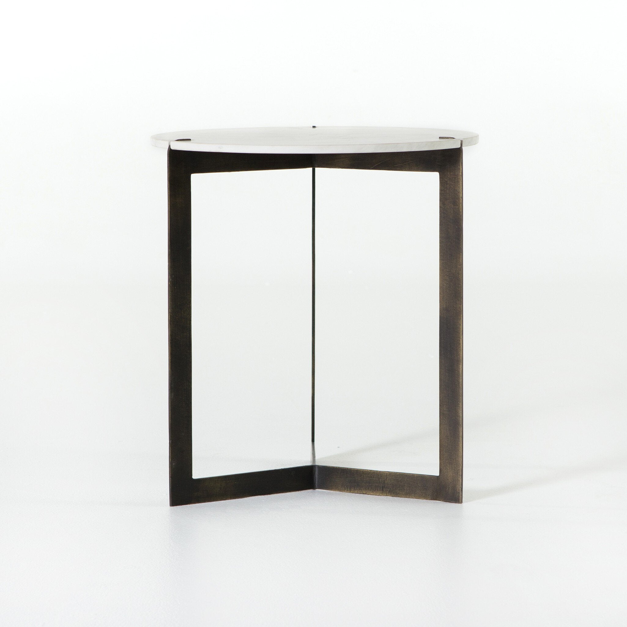 Kiva End Table - Polished White Marble