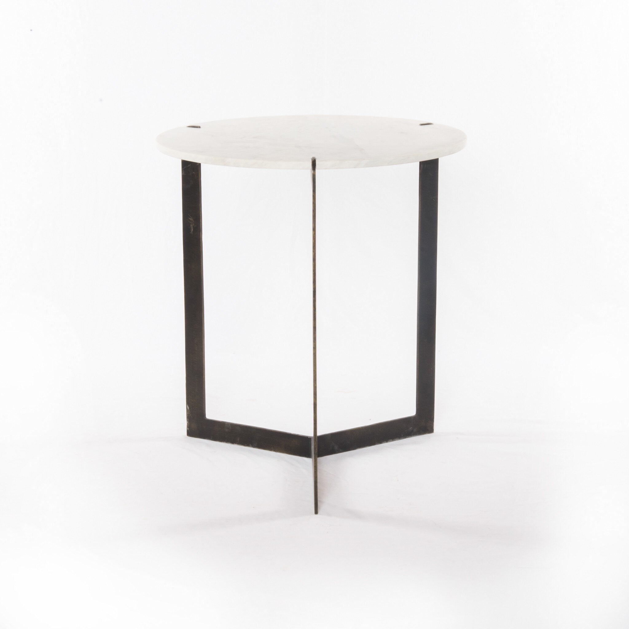 Kiva End Table - Polished White Marble