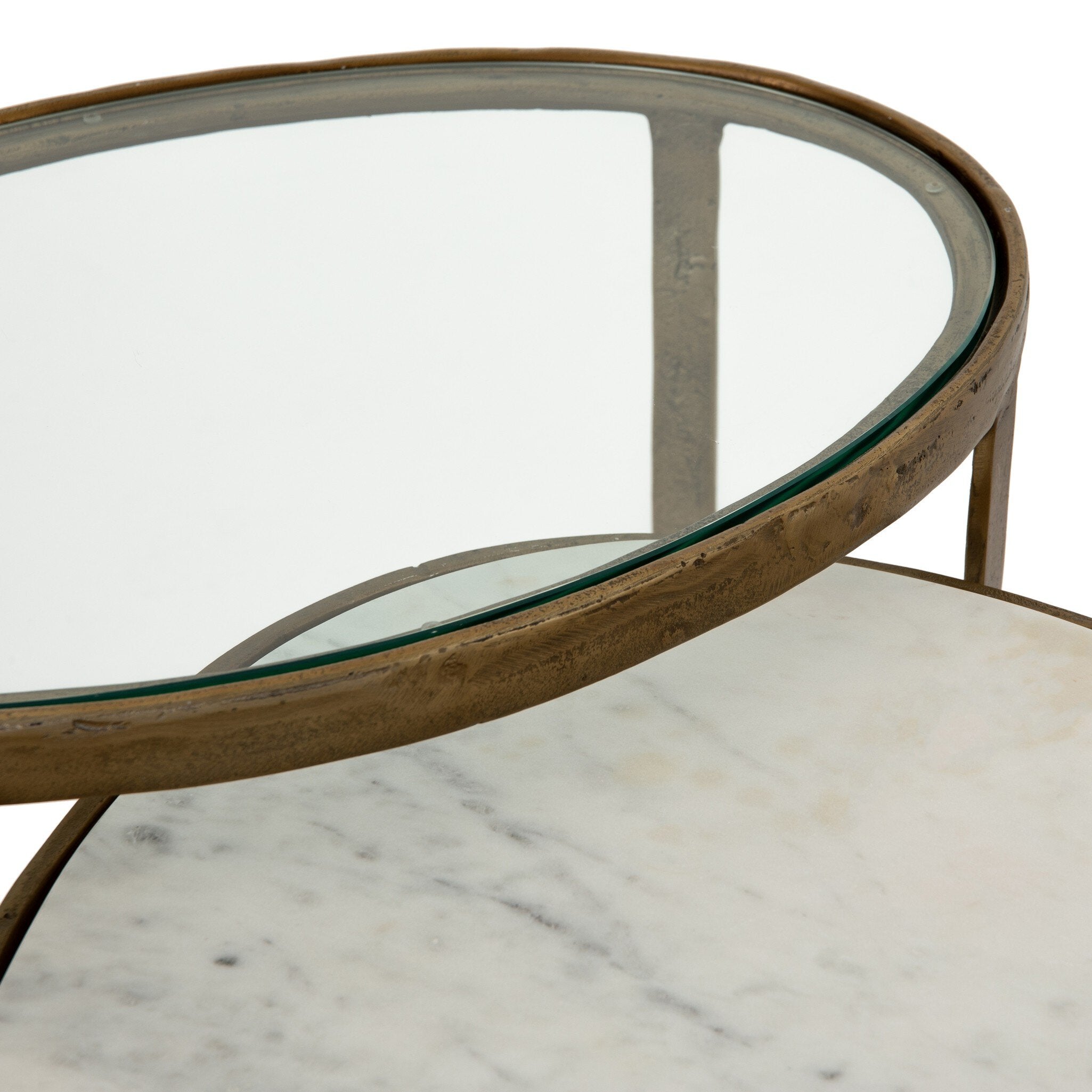 Calder Nesting Coffee Table - Polished White Marble