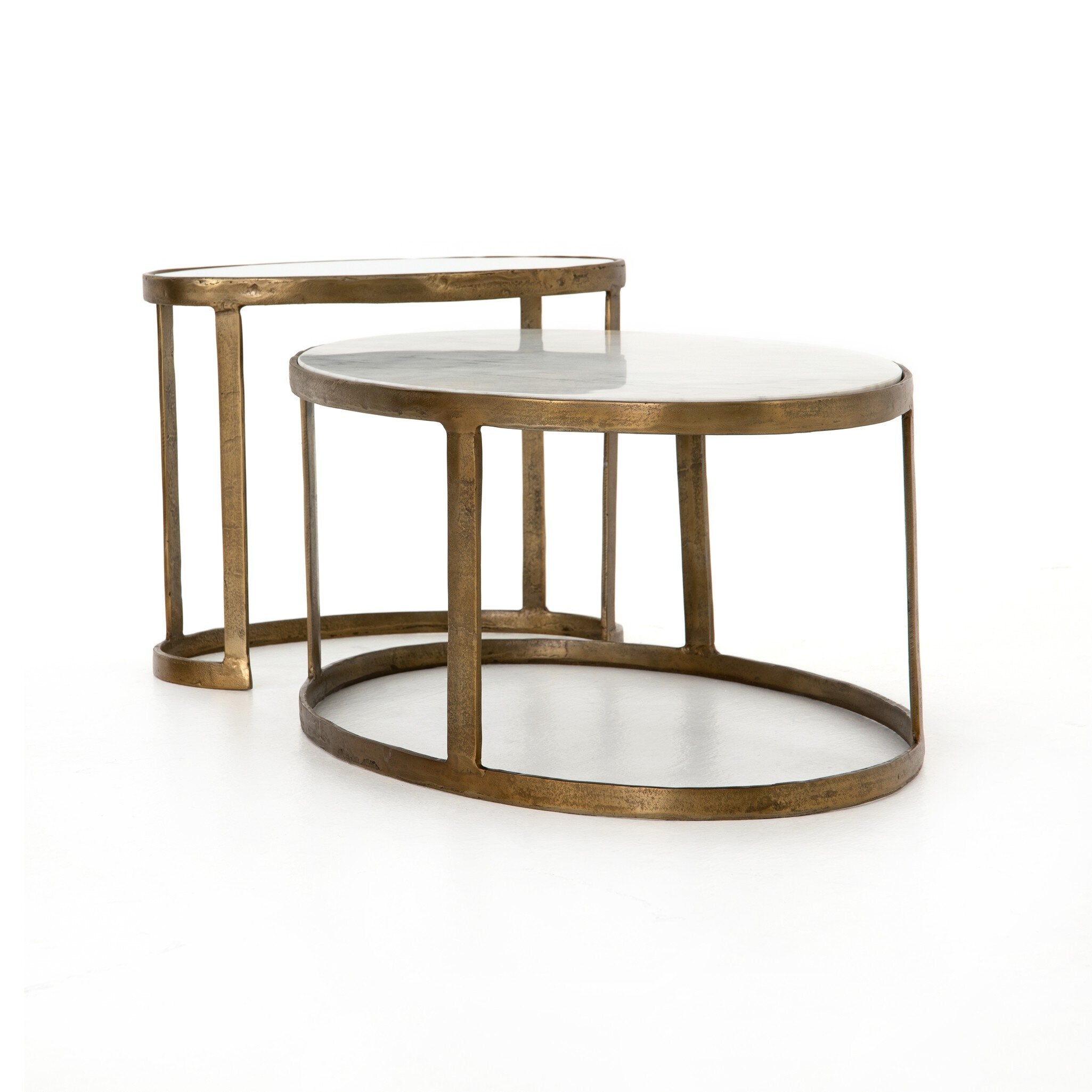 Calder Nesting Coffee Table - Polished White Marble