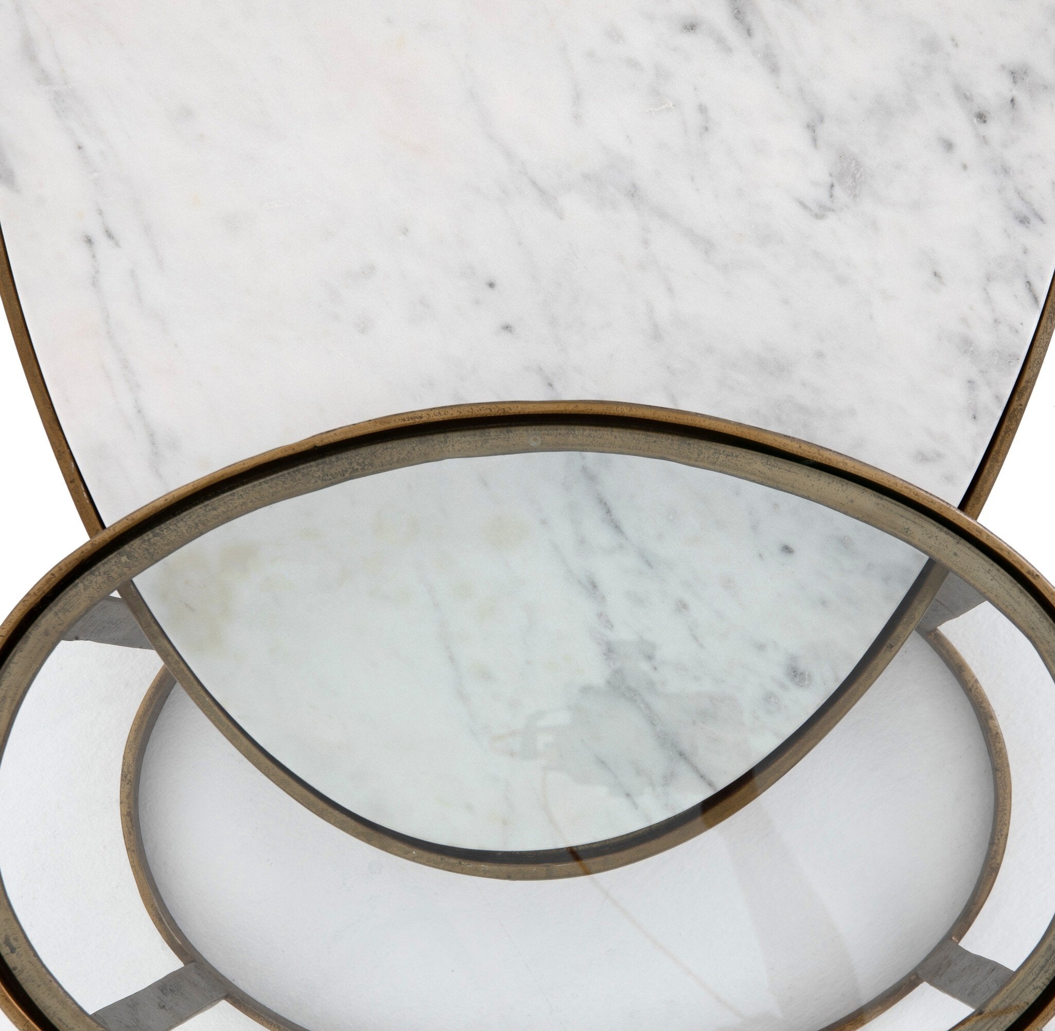 Calder Nesting Coffee Table - Polished White Marble