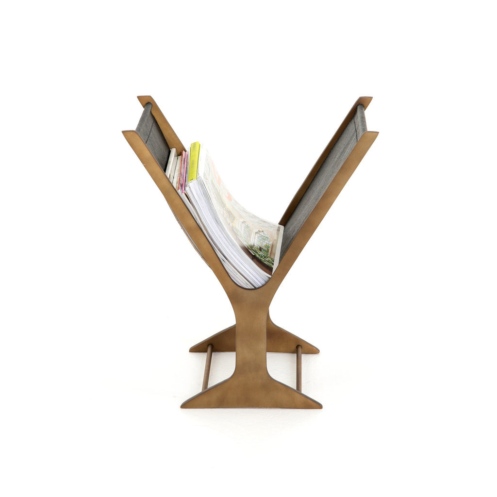 Feldman Magazine Rack - Rustic Brass