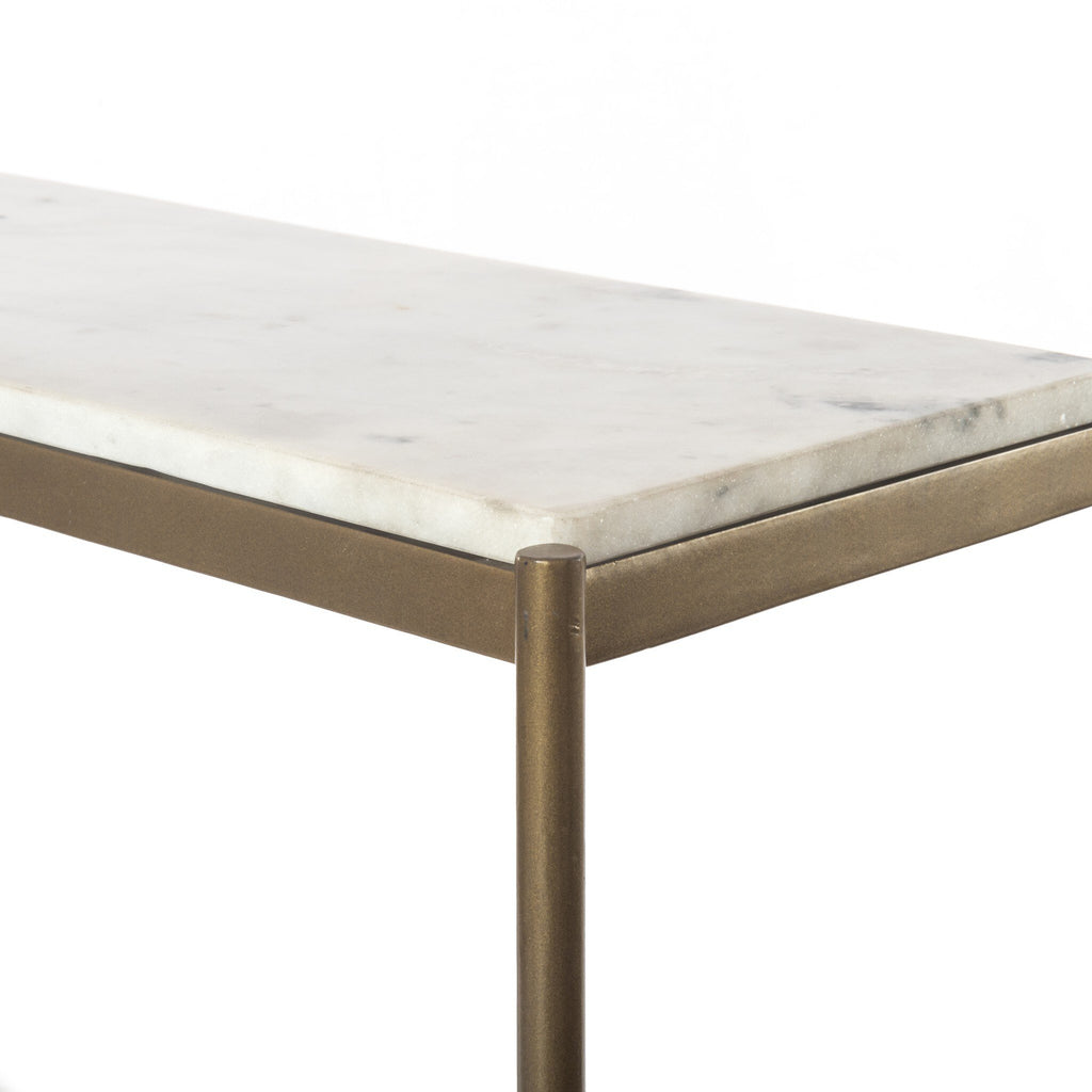Felix Small Console Table - Polished White Marble