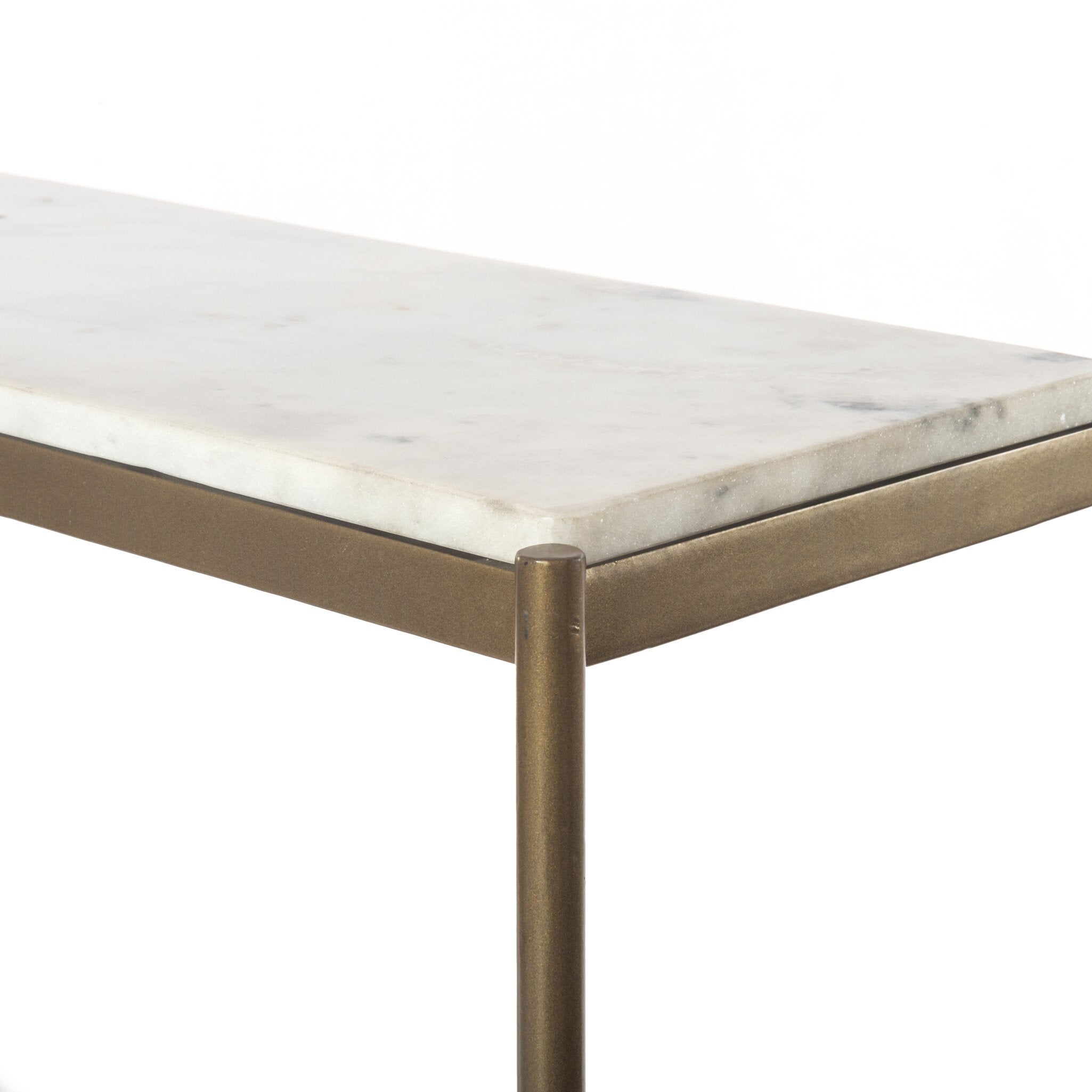 Felix Small Console Table - Polished White Marble