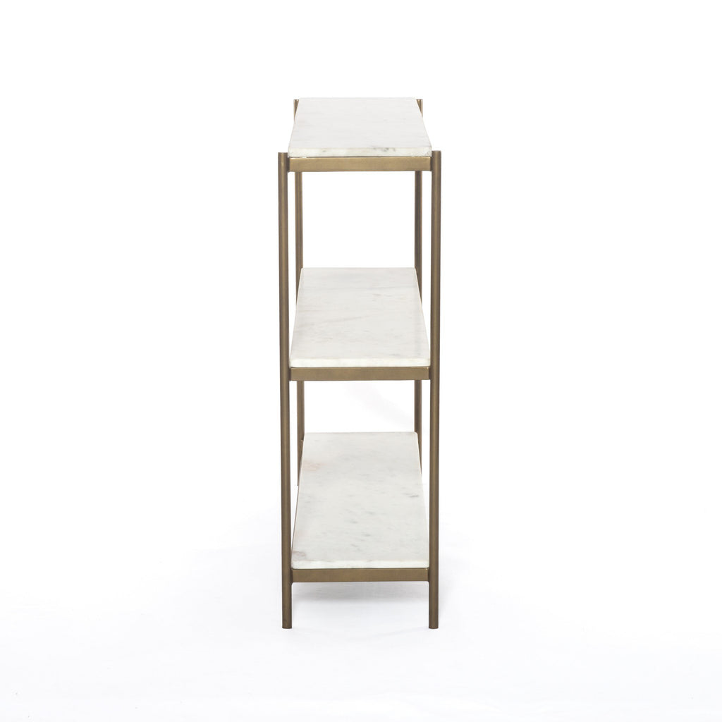 Felix Small Console Table - Polished White Marble